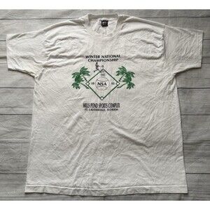 VTG Ft Lauderdale Florida Baseball T Shirt Size 2XL 1995 Mills Pond Sports